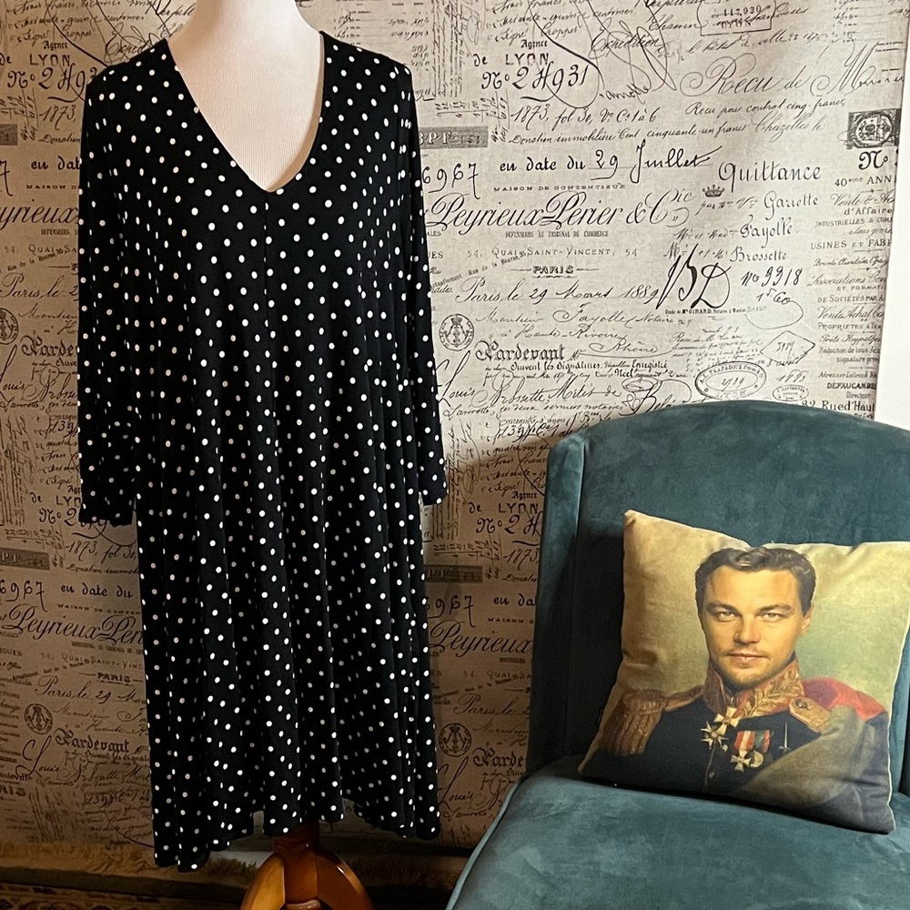 Torrid Black and White Polka Dot Midi Dress